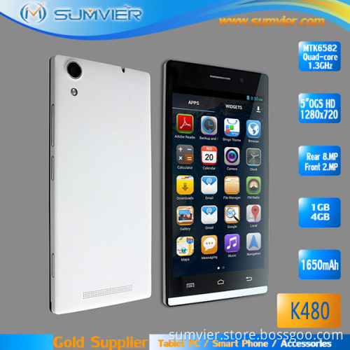 5inch Mtk6582 Quad-Core 1g+4G Android Mobile Phone (K480)